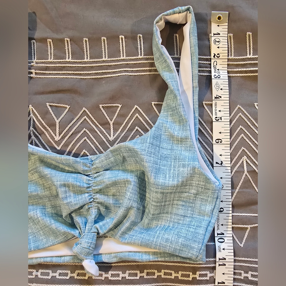 La Porte High Waisted Blue And White Bikini Size Small - Picture 5 of 7